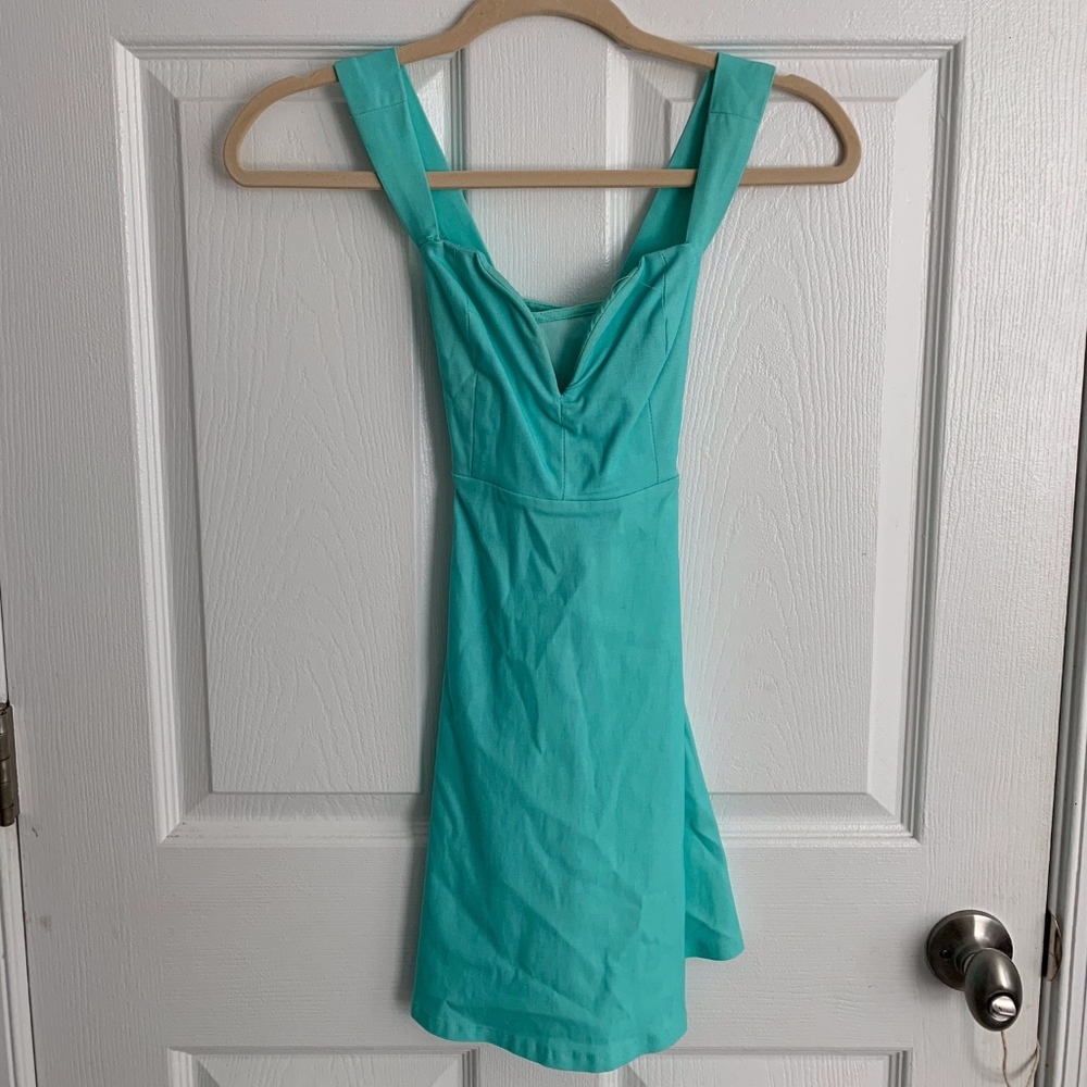 Tobi Skater Flare Teal Mini Dress sz Small